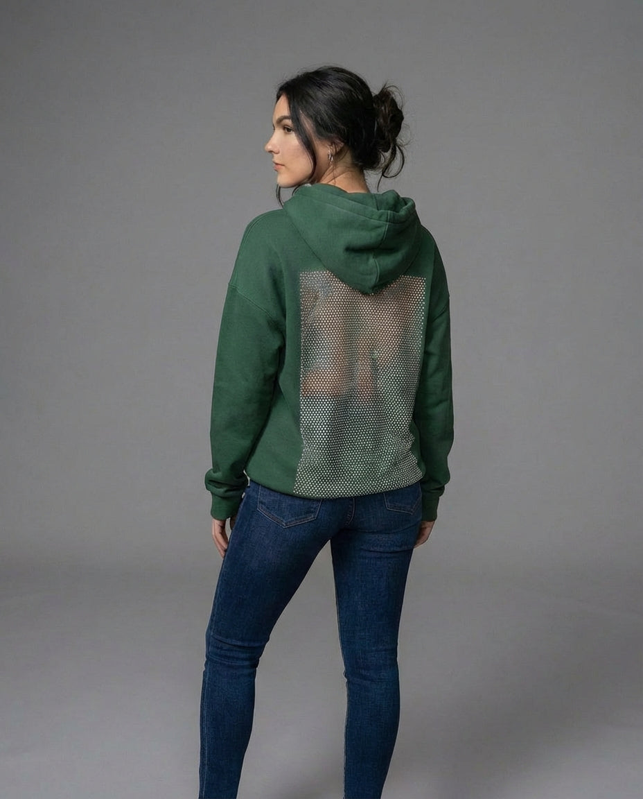 selene crystal mesh hoodie