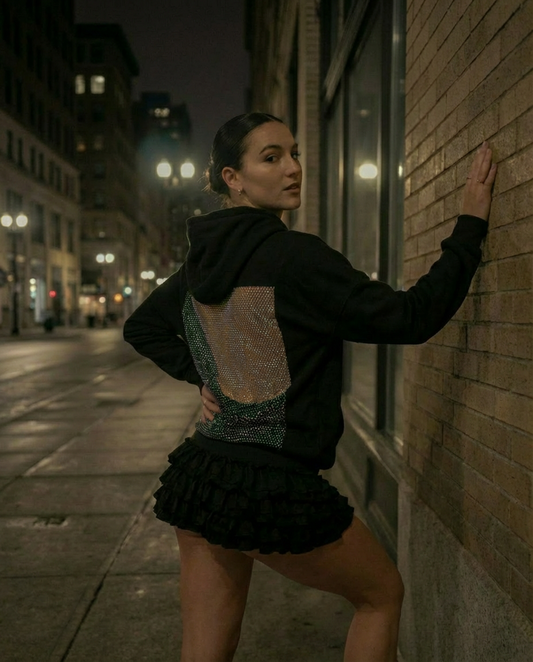 selene crystal mesh hoodie