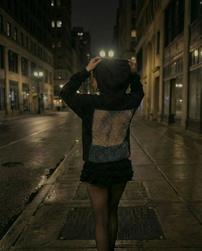 selene crystal mesh hoodie