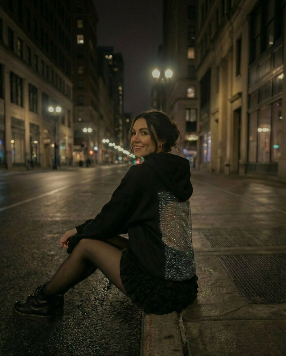 selene crystal mesh hoodie